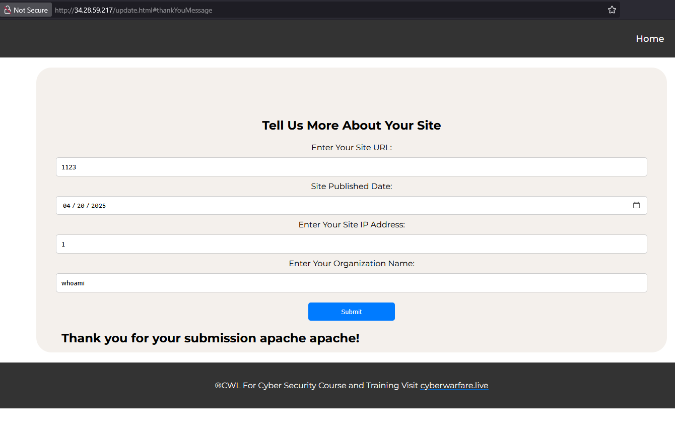 whoami executed through process.php