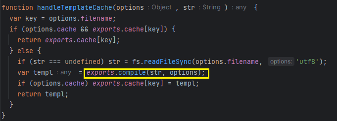 Pug template cache path