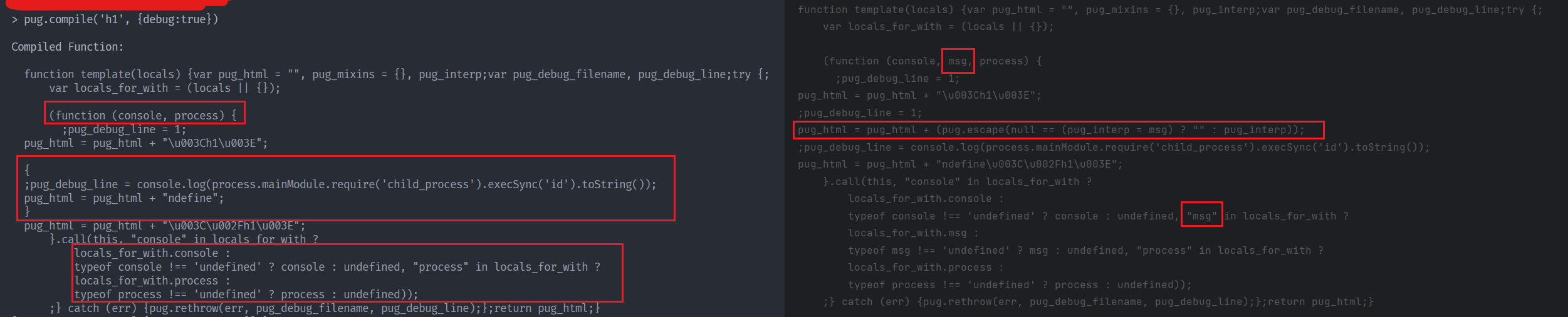 Compiled output comparison