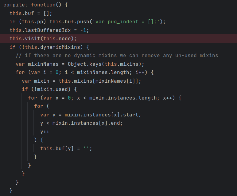 Pug visit function