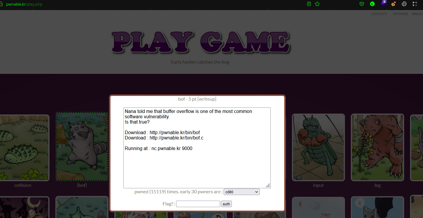 pwnable.kr — bof Challenge